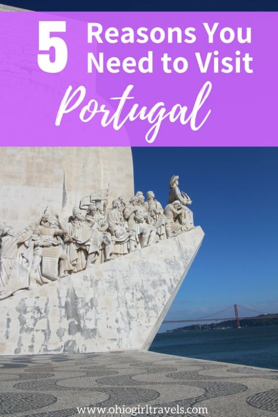 Portugal is a beautiful country with so much to offer. We absolutely LOVED Portugal. The food in Portugal was absolutely delicious and the sights were beautiful. We will tell you 5 reasons why Portugal should be on your travel bucket list. Come check it out and don’t forget to save this travel inspiration post to your travel board! #portugal #travelinspiration
