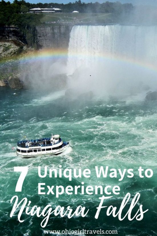 Everyone knows Niagara Falls, but how do you decide where to see the falls from? This guide will show you 7 unique ways to see Niagara Falls. You’ll definitely want to save this to your travel board when you’re done reading it. This guide to Niagara Falls will change the way you plan your trip to Niagara Falls. #niagarafalls #canada #niagarafallstips