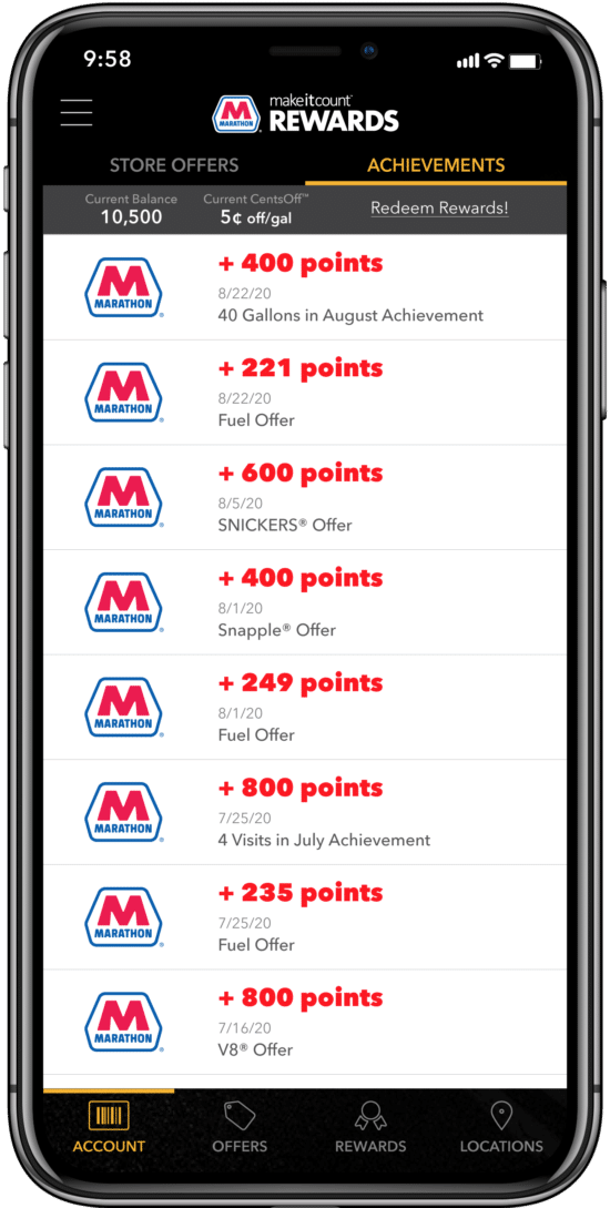 Marathon MakeItCount™ Rewards