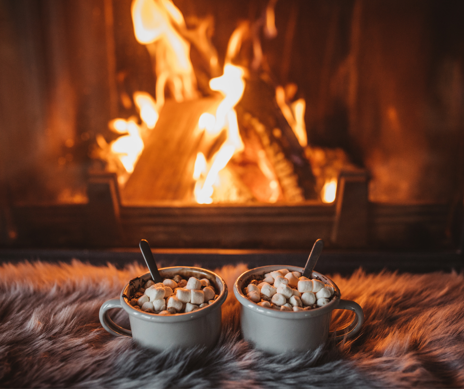 Hot cocoa by the fire